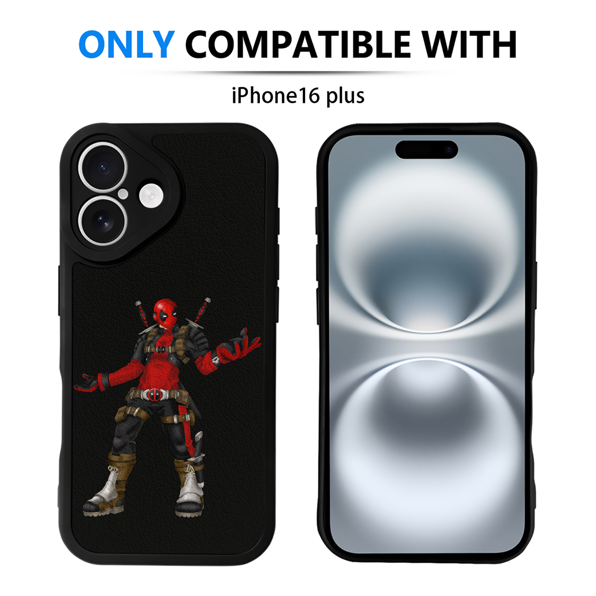（画像用） Deadpool デッドプール 【iPhone 16シリーズ対応】シリコンスマホケース（レザー調） 材質：シリコン